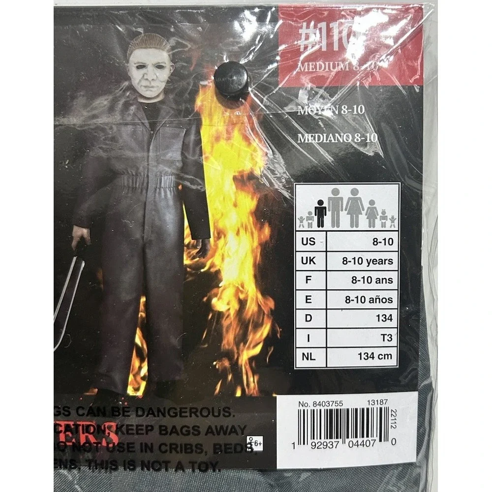 Halloween II Michael Myers Jumpsuit And Mask Costume Medium‎ 8-10 NEW